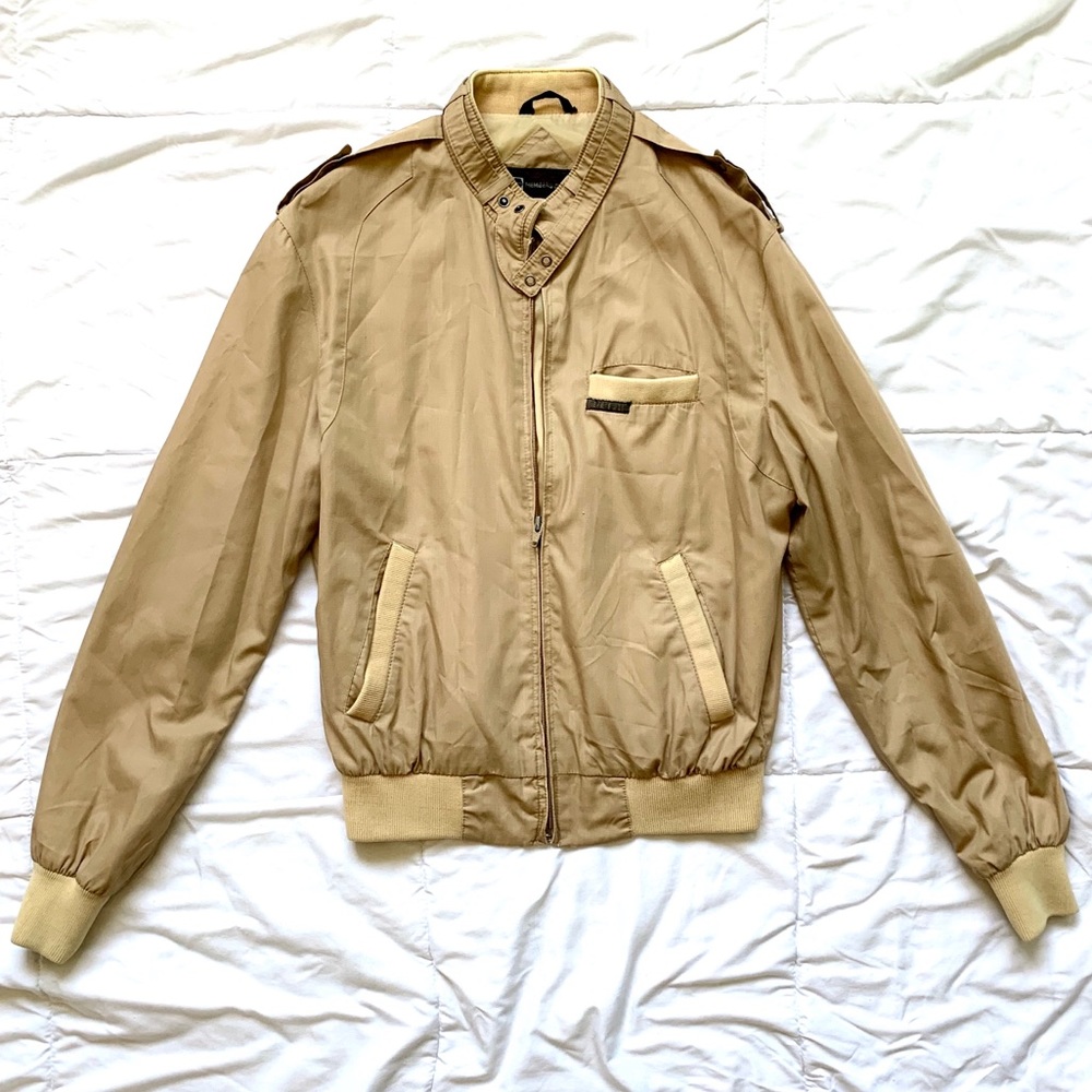 Vintage Members Only Beige Bomber Style Jacket